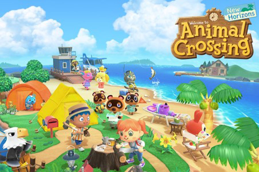 The Official Picture of Animal Crossing: New Horizons Featuring its many characters, One of best video games for depression.