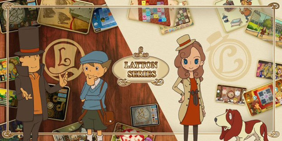 The Official Picture of Professor Layton Series with its many characters, One of the best video games for improving memory.