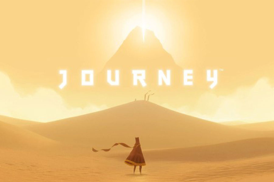 The Official Picture of Journey with its main character, One of best video games for stress relief.