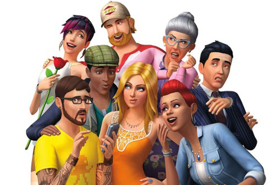 The Official Picture of The Sims 4 with its characters, One of best video games for stress relief.