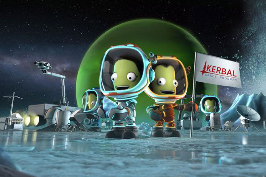 The Official Picture of Kerbal Space Program featuring its characters, One of best video games to increase intelligence.