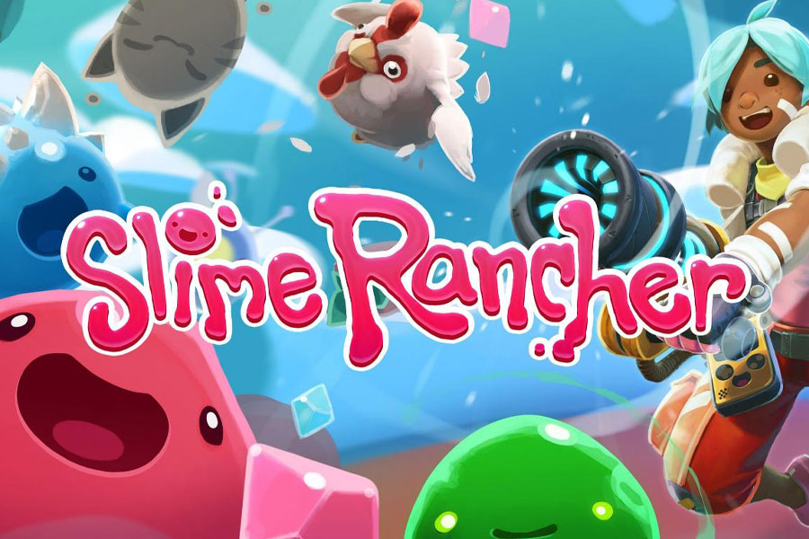 The Official picture of Slime Rancher featuring its characters, One of best video games to play while watching tv.