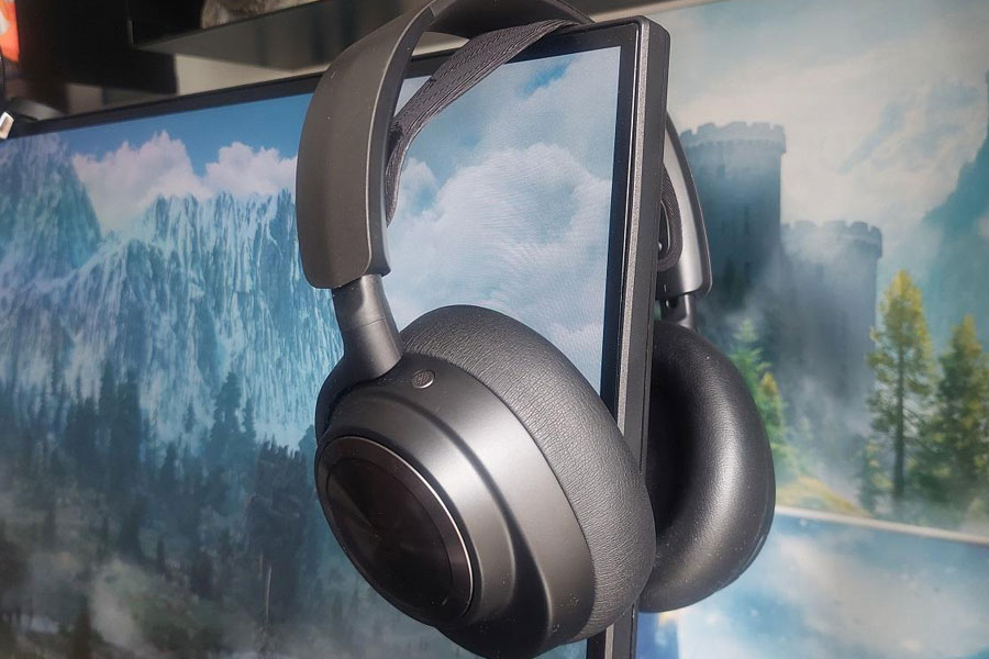 Picture of High-Quality Gaming Headset on a monitor, a birthday gift for video gamer.