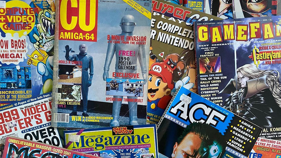 Picture of different Gaming Magazines, a birthday gift for video gamer.