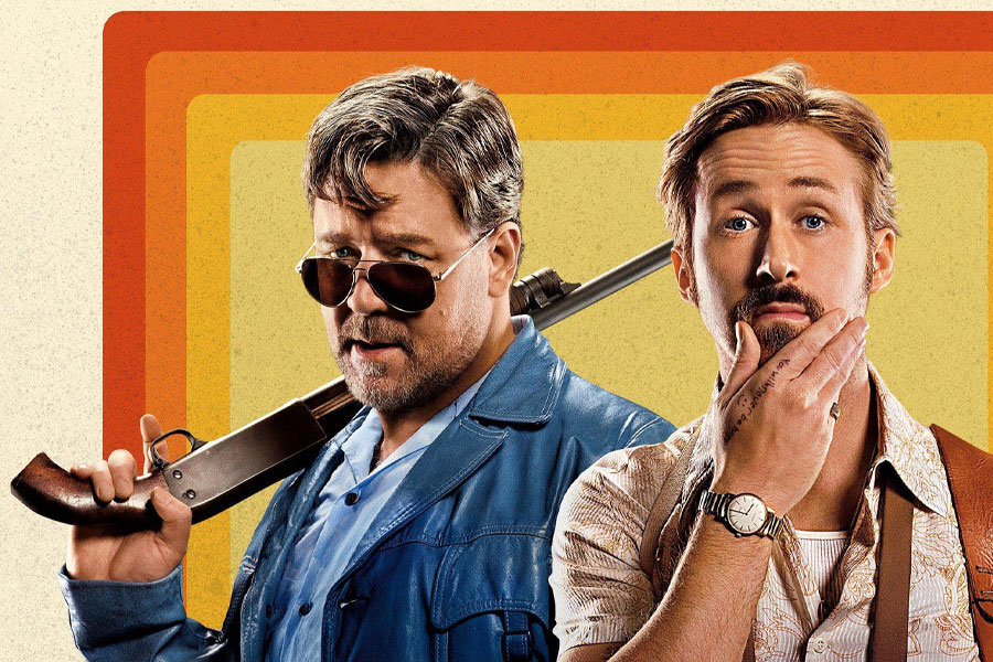 a poster of The Nice Guys with its main characters, one of comedy movies for gamers.