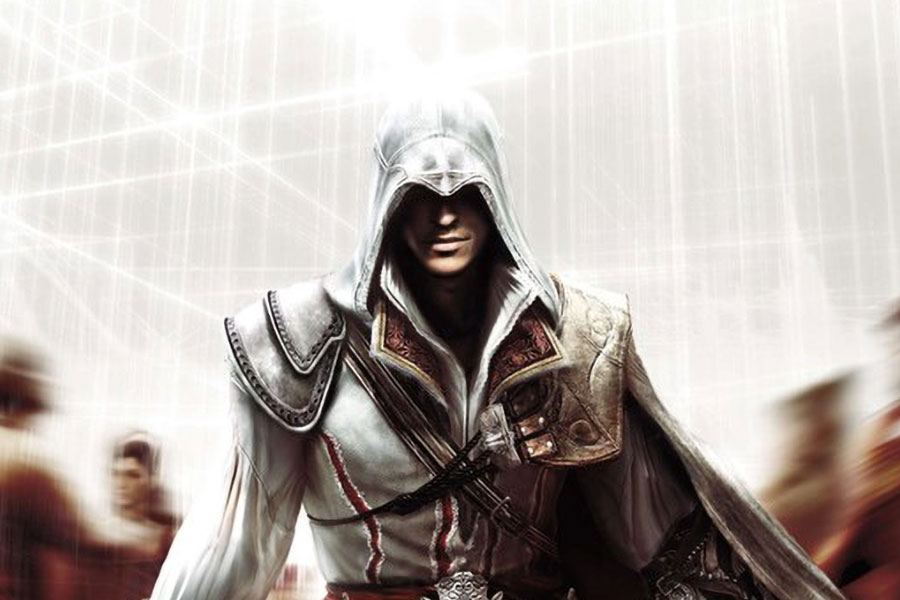 a Picture of Ezio Auditore da Firenze From Assassin's Creed Series, One of The coolest video game characters.