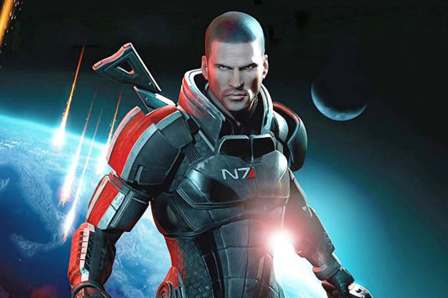 a Picture of Commander Shepard From Mass Effect Series, One of The coolest video game characters.