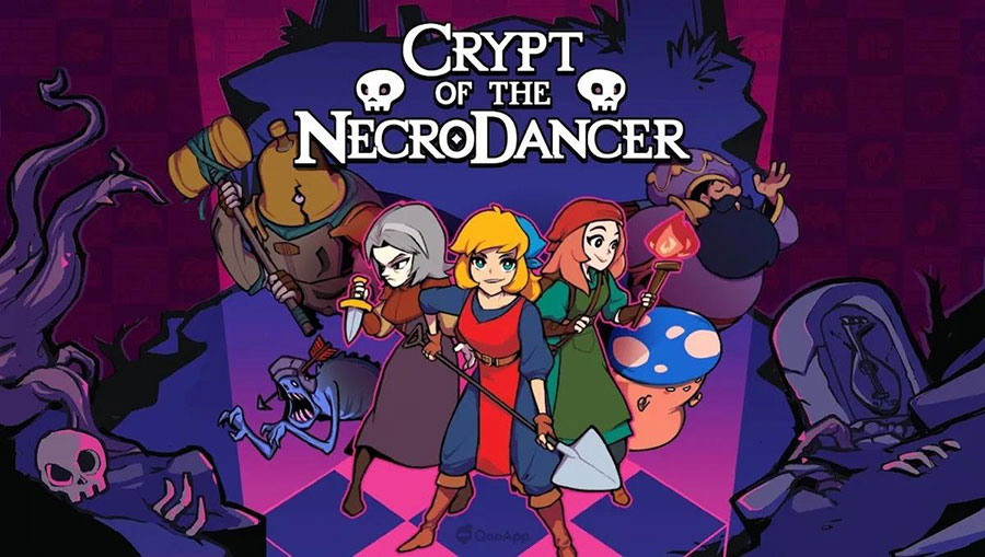 The Official Picture of Crypt of the NecroDancer with its characters, One of dungeon crawler games for pc.