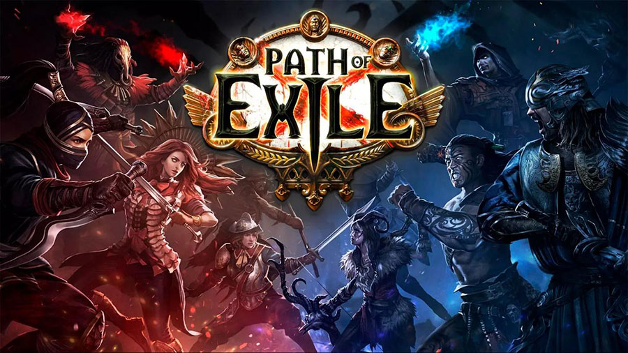 The Official Picture of Path of Exile with its characters, One of dungeon crawler games for pc.