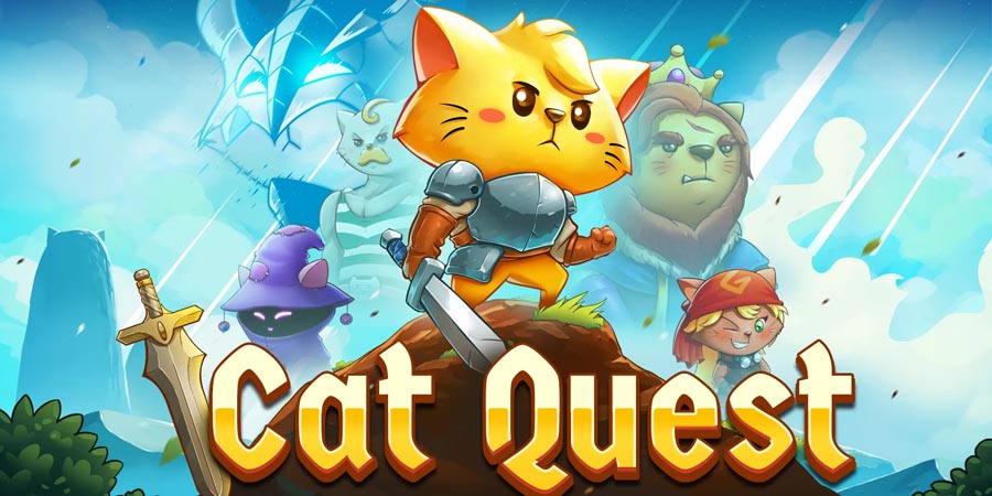 The Official Picture of Cat Quest with its characters, One of dungeon crawler iphone games.