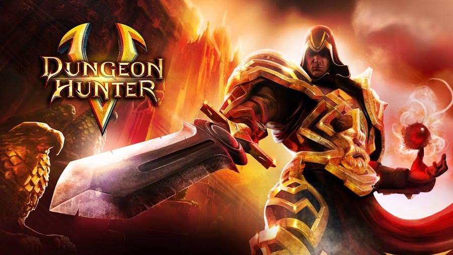 The Official Picture of Dungeon Hunter 5 with its character, One of dungeon crawler iphone games.