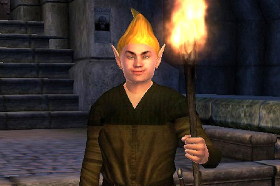 A Picture of The Adoring Fan from The Elder Scrolls IV: Oblivion, One of The easiest boss fights in video games.