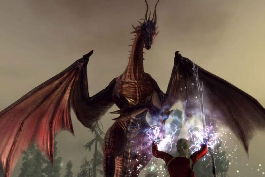 A Picture of The Archdemon from Dragon Age: Origins, One of The easiest boss fights in video games.