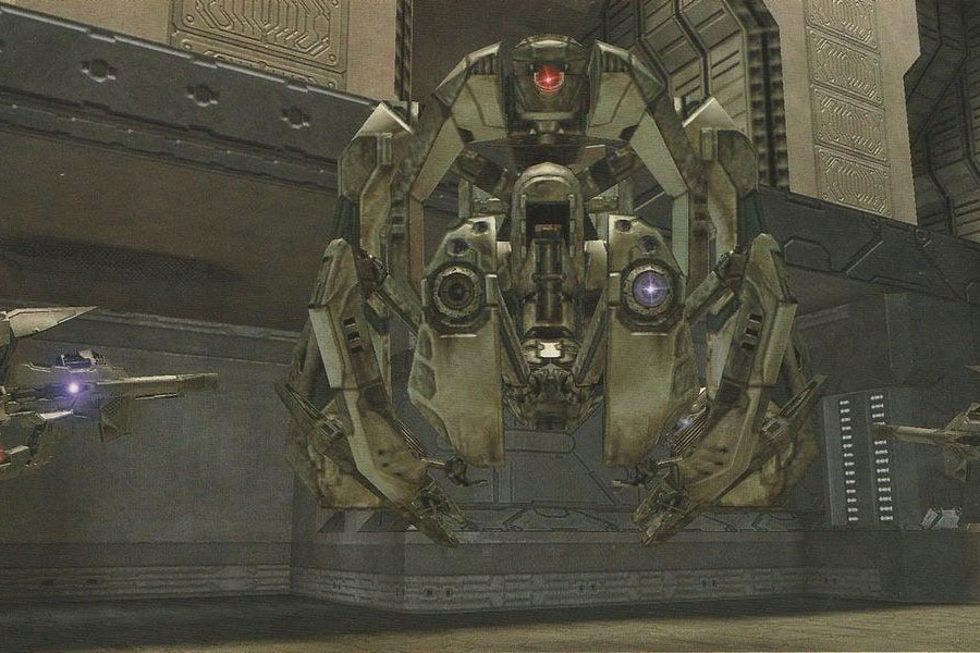 A Picture of The Sentinel from Halo 2, One of The easiest boss fights in video games.