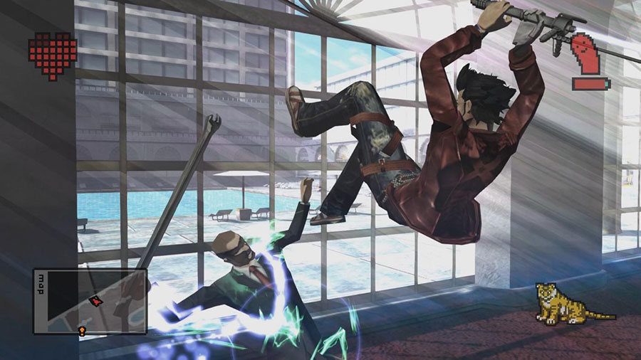 in game picture of No More Heroes 2, One of Top Titles with the Easiest Boss Fights in Video Games.