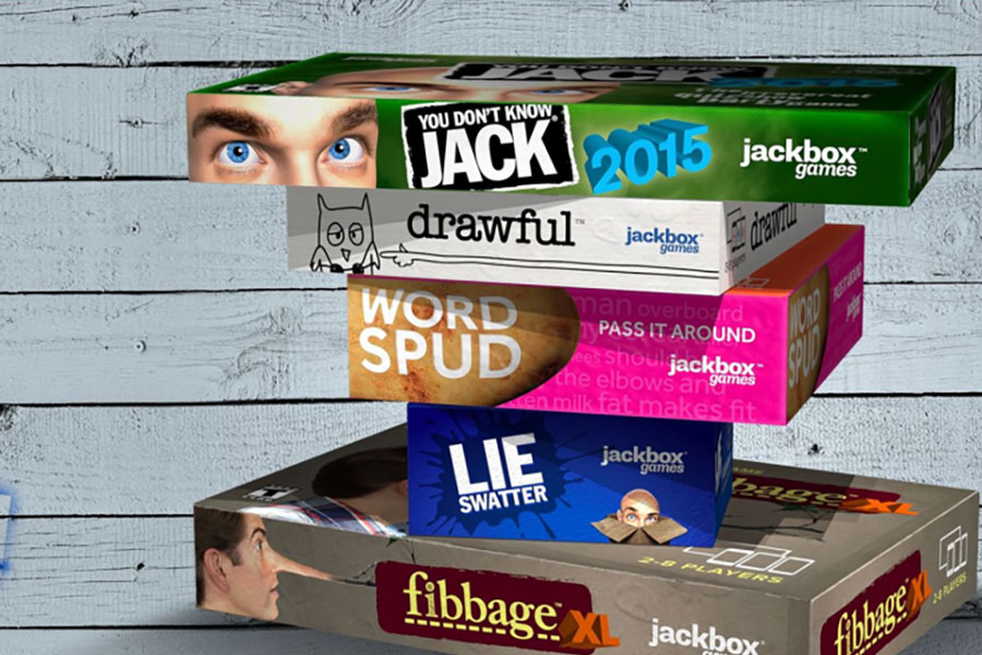 “Jackbox Party Pack game screen with various mini-games.”