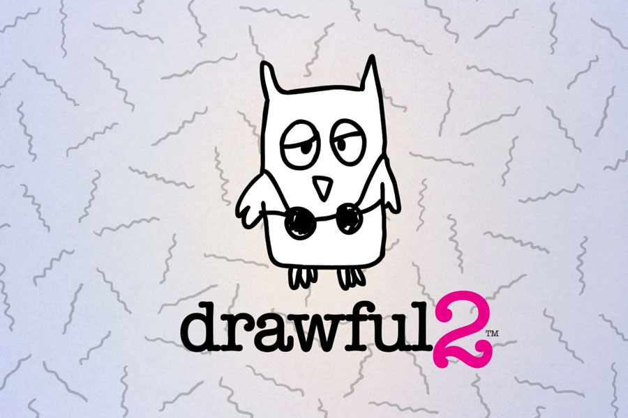 “Drawful 2 game screen with drawing prompts.”