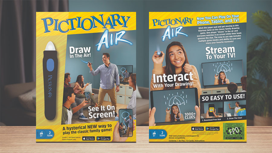 “Pictionary Air game screen with air drawings.”