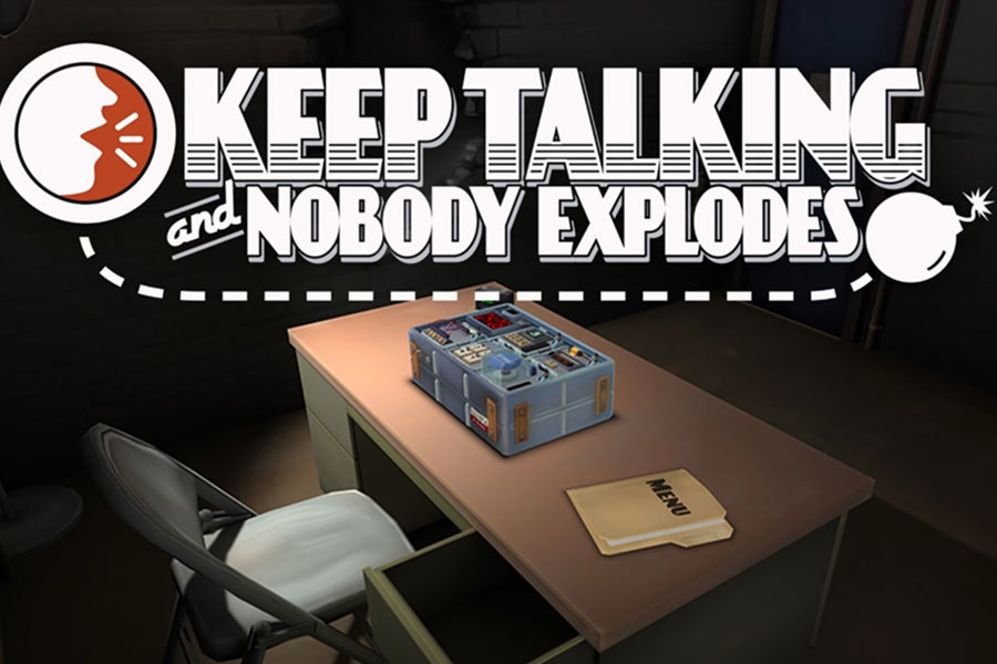 “Keep Talking and Nobody Explodes game screen with bomb defusal.”