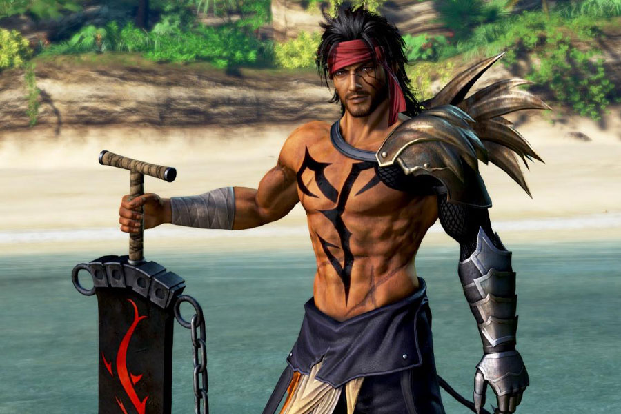 a picture of Jecht from Final Fantasy X, One of The hardest boss fights in games.