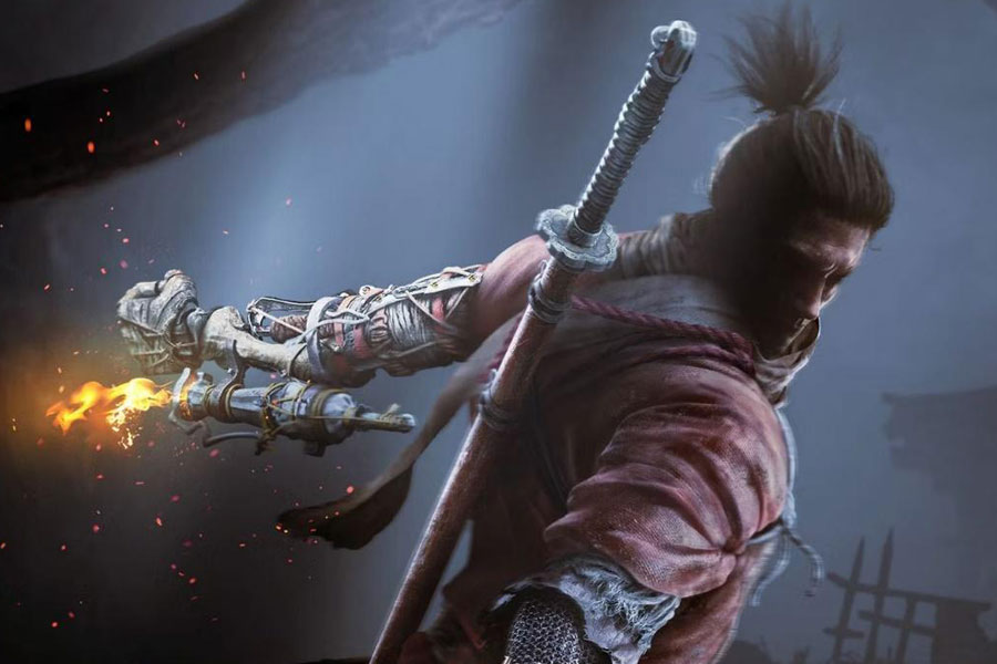 The Official Picture of Sekiro: Shadows Die Twice with its main character, One of Top Titles with the hardest boss fights in games history.