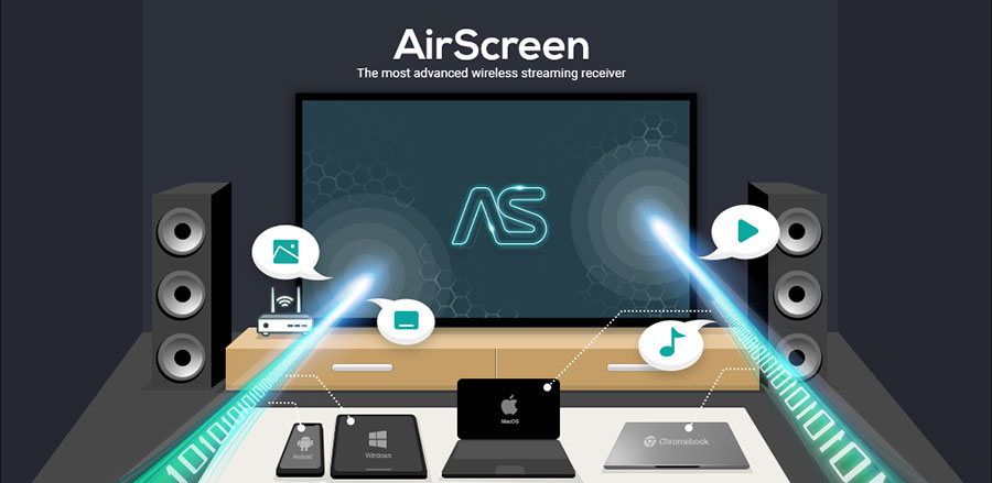 Picture of AirScreen Third-Party App and how it works.