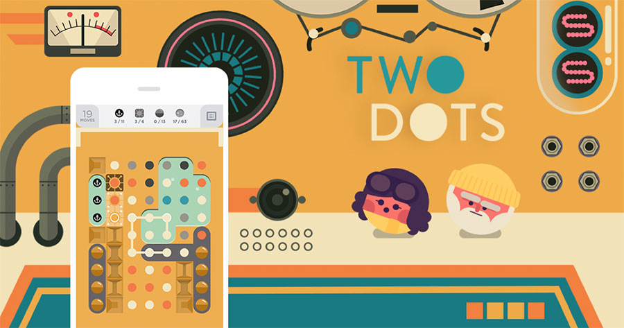 Dots being connected in Two Dots gameplay.