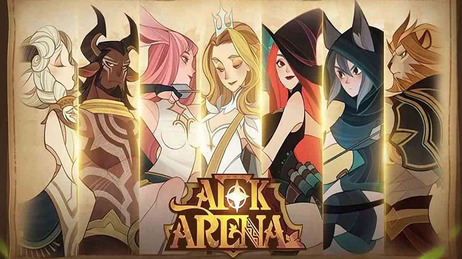 Heroes battling in AFK Arena.