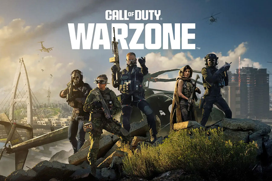 The Official Picture of Call of Duty: Warzone featuring its operators on a crash site, One of The most active players pc games.