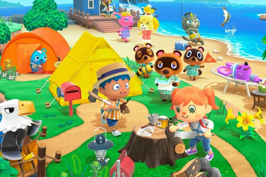 The Official Picture of Animal Crossing: New Horizons with its characters, one of most addictive video games.