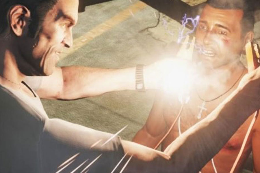 in game Picture of Torture Scene in Grand Theft Auto V, One of most controversial video game moments.