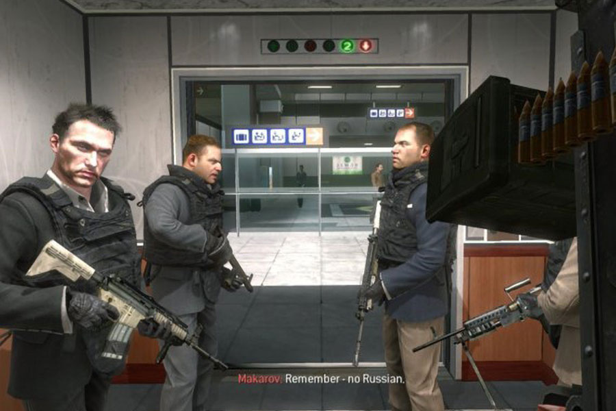 The In Game Picture of  "No Russian" Mission in Call of Duty: Modern Warfare 2, One of most controversial video game moments.