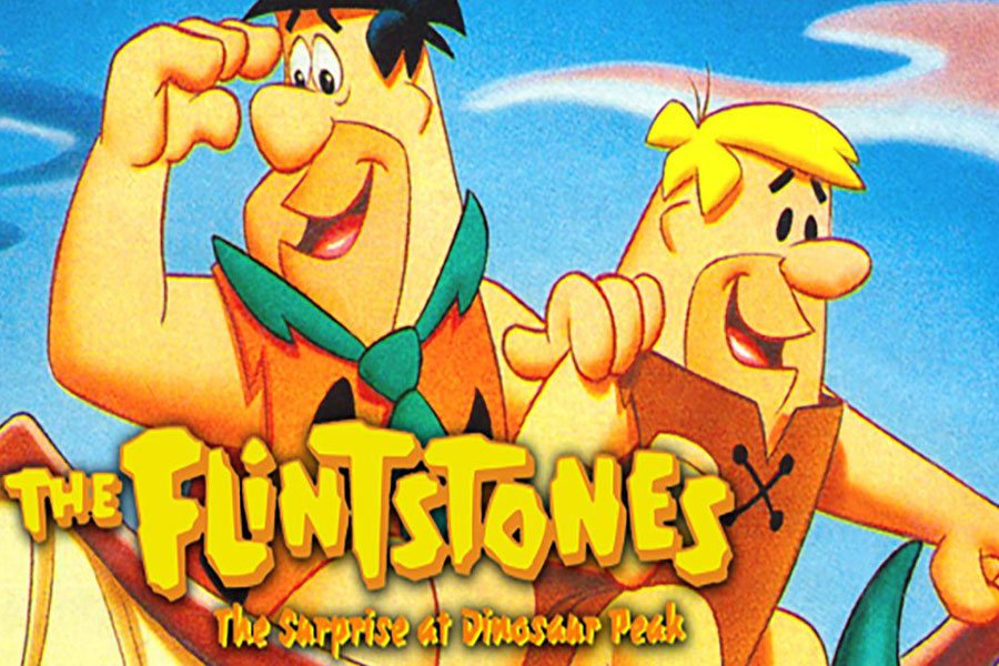 The Official Picture of The Flintstones: Surprise at Dinosaur Peak featuring Fred and Barney, One of The most expensive video games.