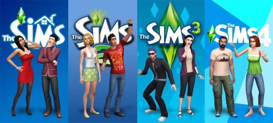 The Official picture of many entries in The Sims Series, One of most fun video games of all time.