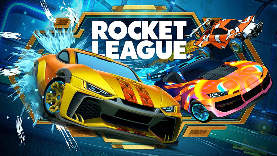 The Official picture of Rocket League with its cars, One of most fun video games of all time.