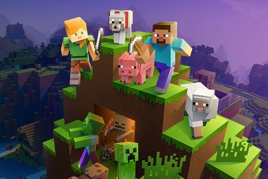 The Official picture of Minecraft with its characters, One of most fun video games of all time.