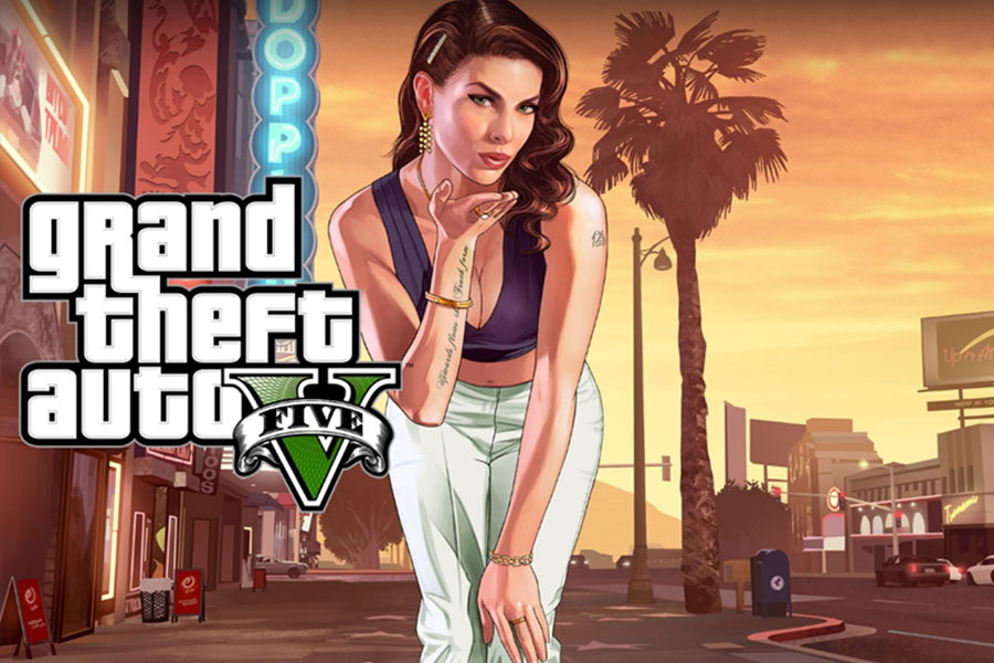 The Official picture of Grand Theft Auto V featuring a female character, One of most fun video games of all time.