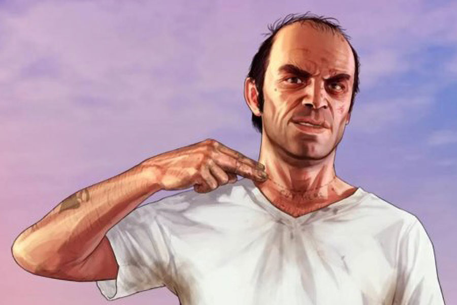 in game picture of Trevor Phillips from Grand Theft Auto V, one of the most hated video games characters.