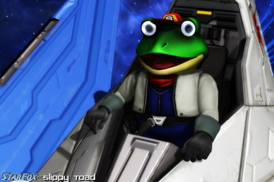 in game picture of Slippy Toad from Star Fox Series, one of the most hated video games characters.