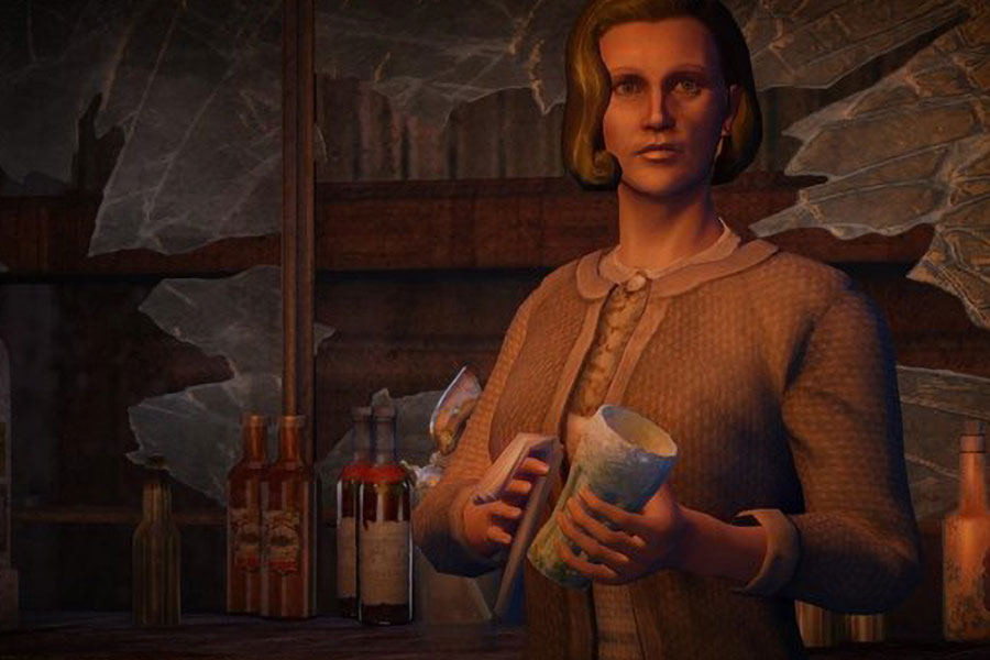 in game picture of Trudy from Fallout: New Vegas, one of the most hated video games characters.