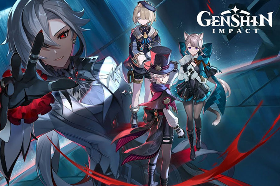 The Official Picture of Genshin Impact with its characters, the most popular video game in Romania.