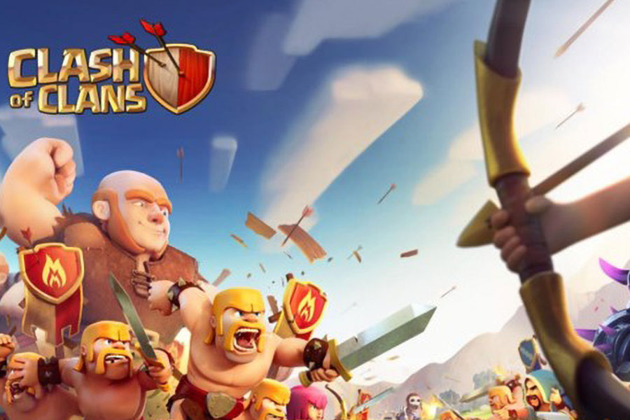 The Official Picture of Clash of Clans with its playable units, One of the most popular video games in Egypt.