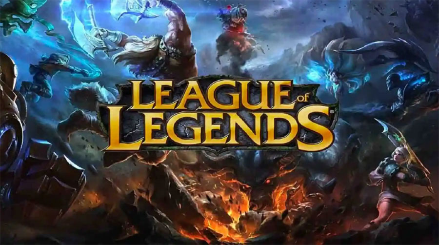 The Official Picture of League of Legends Featuring its different champions, One of the most popular video games in Latin America.