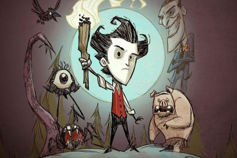 The Official Picture of Don't Starve Featuring its characters, One of most stressful video games.