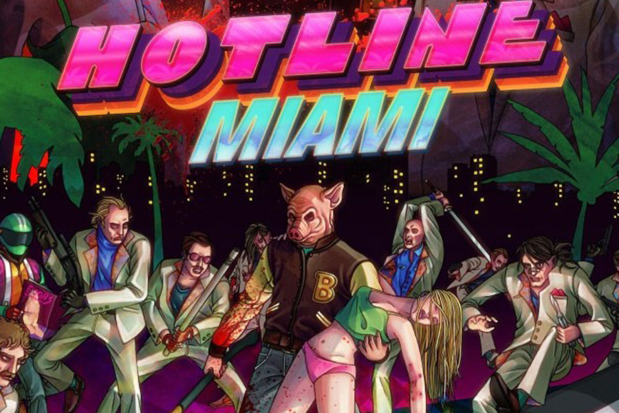 The Official Picture of Hotline Miami Featuring its Characters, One of most violent video games of all time.