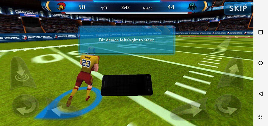 in game picture of Fanatical Football, One of offline american football games for android.