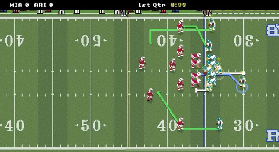 in game picture of Retro Bowl, One of offline american football games for iphone.