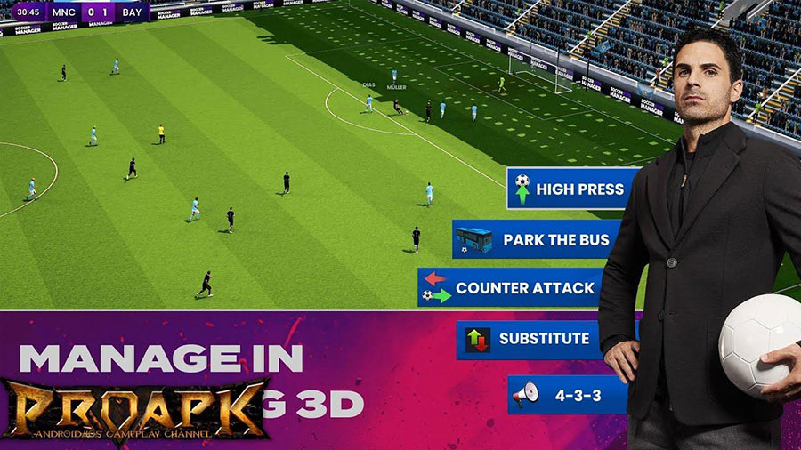 in game picture of Soccer Manager 2024, One of offline football games for android.