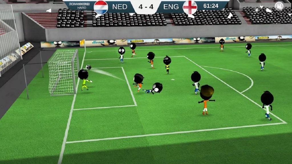 in game picture of Stickman Soccer, One of offline football games for ios.