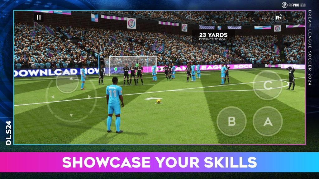 in game picture of Dream League Soccer, One of offline football games for ios.